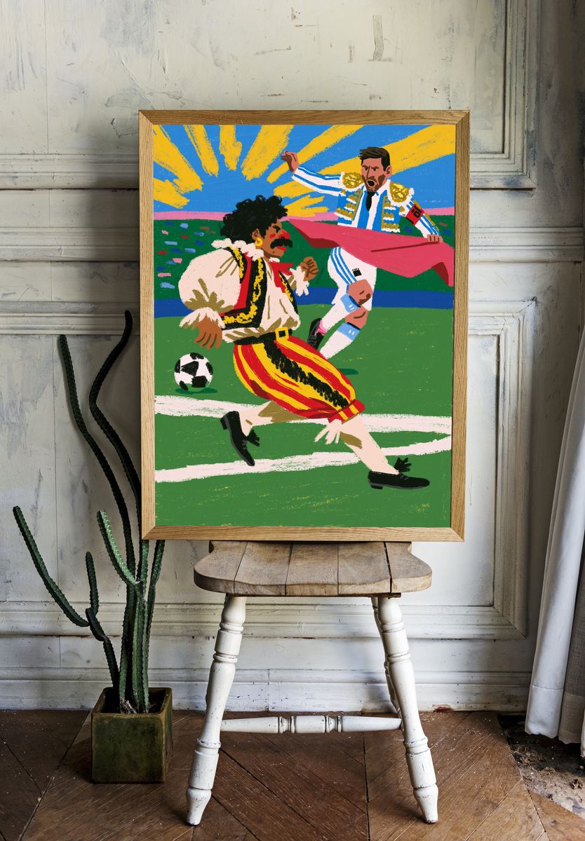 Soccer Rivalry Illustration Poster. room preview