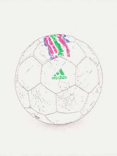 Sketch Soccer Ball Typography Print.
