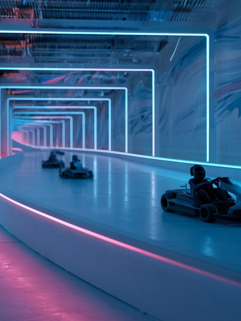 Neon Go-Kart Tunnel Poster. poster — sport art