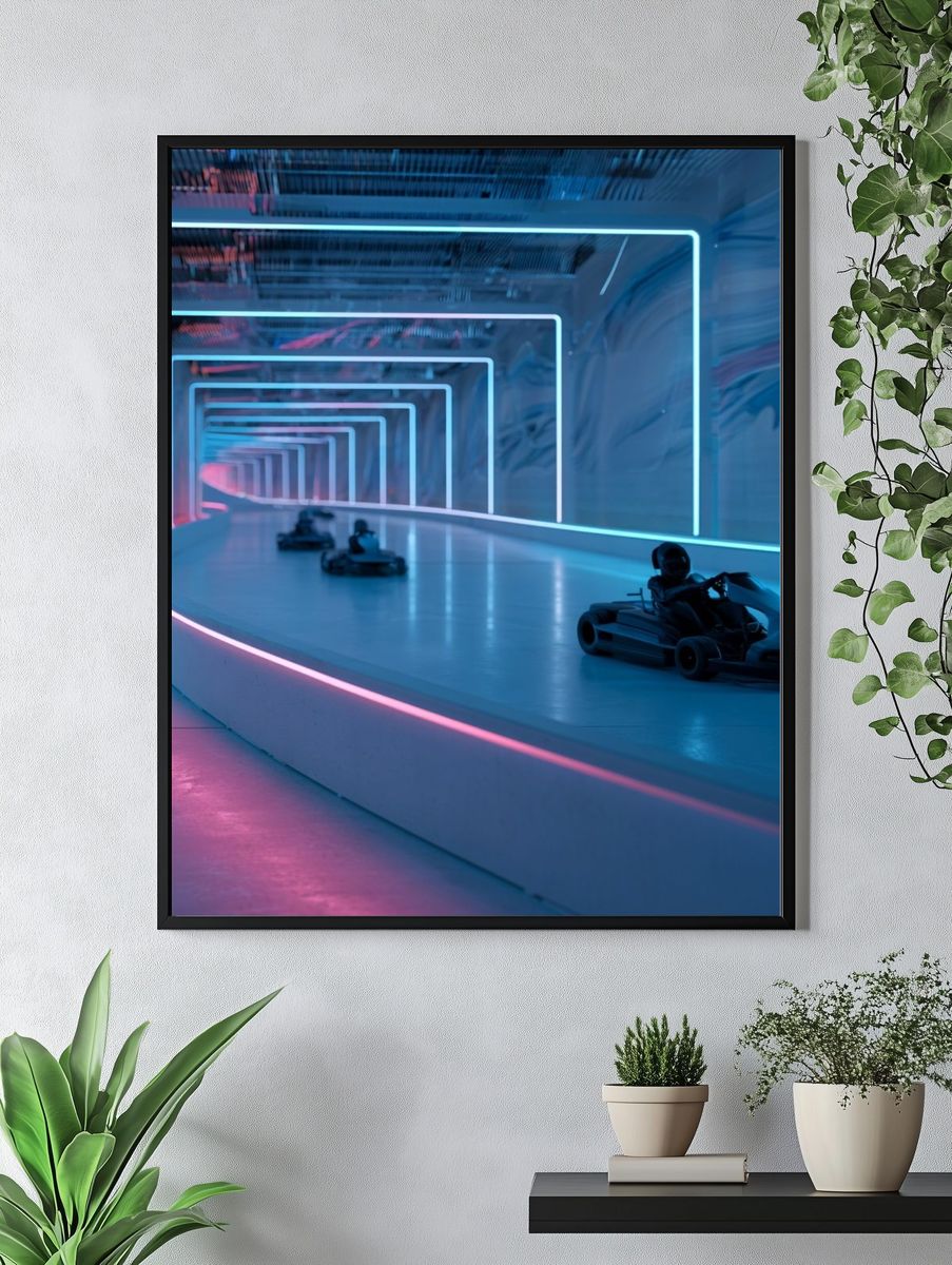 Neon Go-Kart Tunnel Poster. — room view 4
