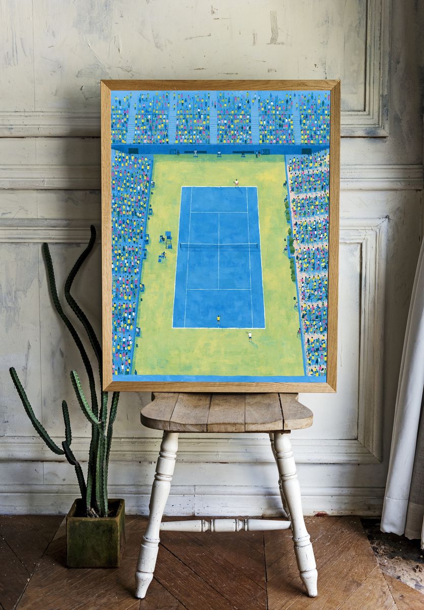 Tennis Stadium Crowd Illustration Poster. room preview