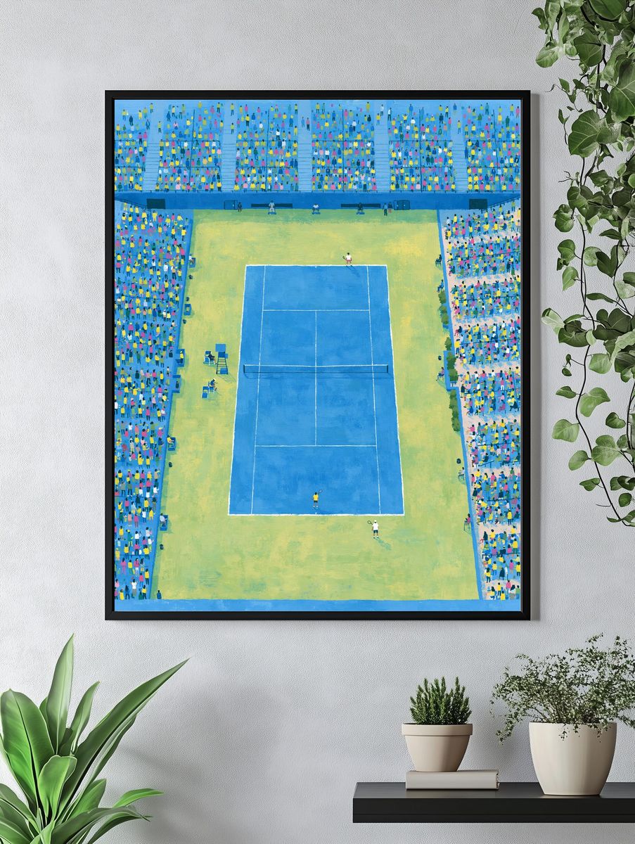 Tennis Stadium Crowd Illustration Poster. — room view 4