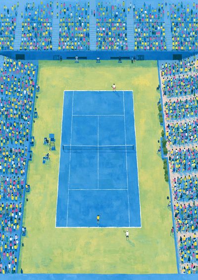 Tennis Stadium Crowd Illustration Poster. poster