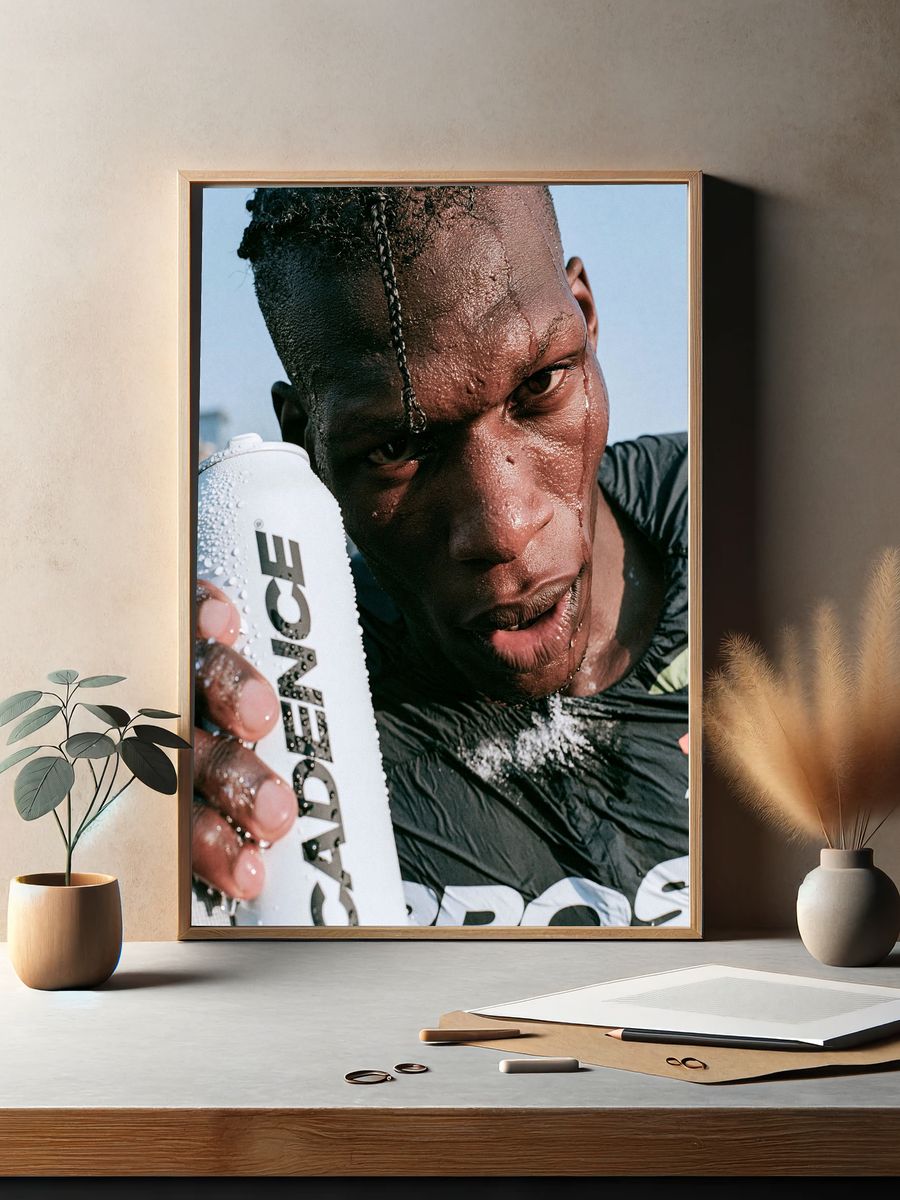 Sweaty Athlete Portrait Photography Poster. — room view 2