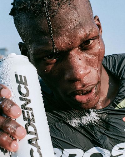 Sweaty Athlete Portrait Photography Poster. poster