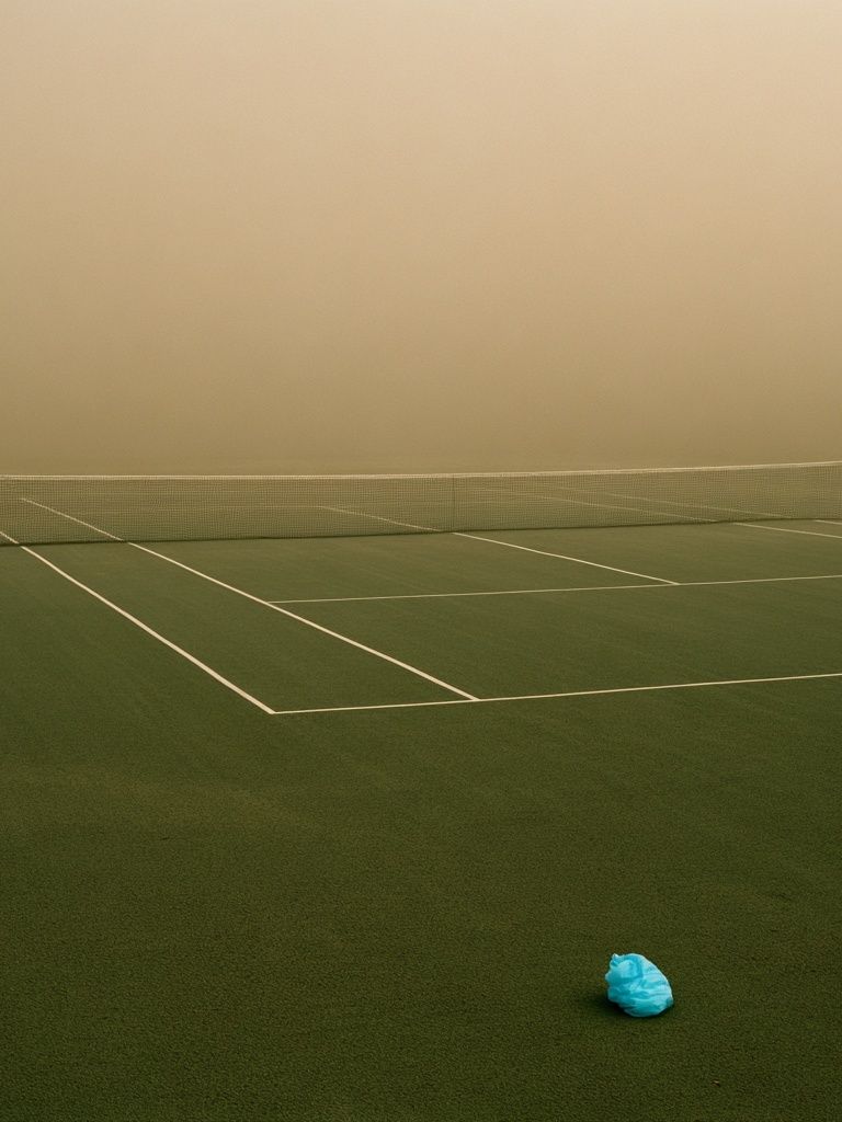 Foggy Tennis Court Photography Poster. poster — sport art