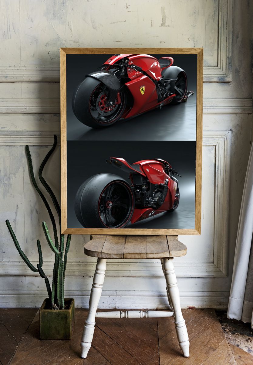 Red Superbike Photography Poster. — room view 1