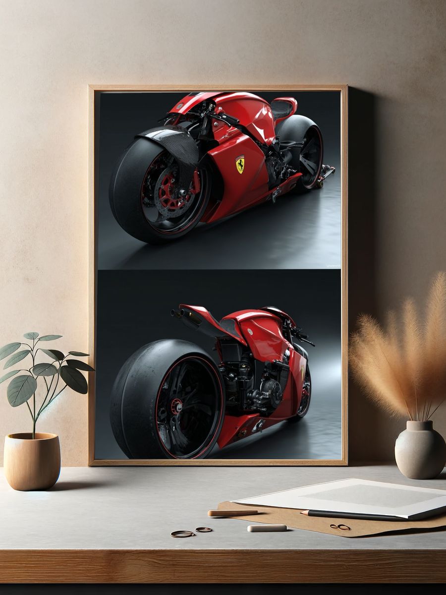 Red Superbike Photography Poster. — room view 2