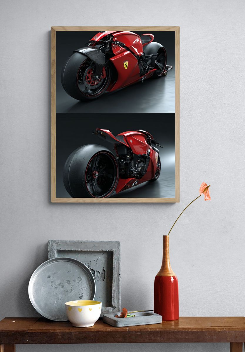 Red Superbike Photography Poster. — room view 3