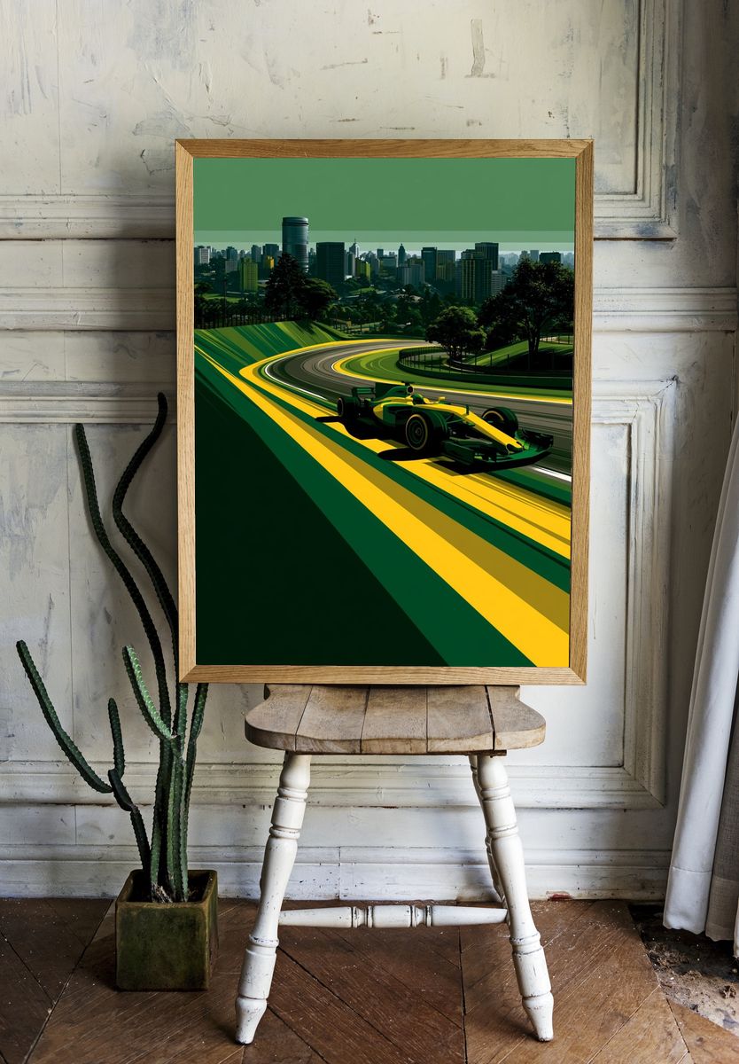 Brazilian Grand Prix Racing Poster. room preview
