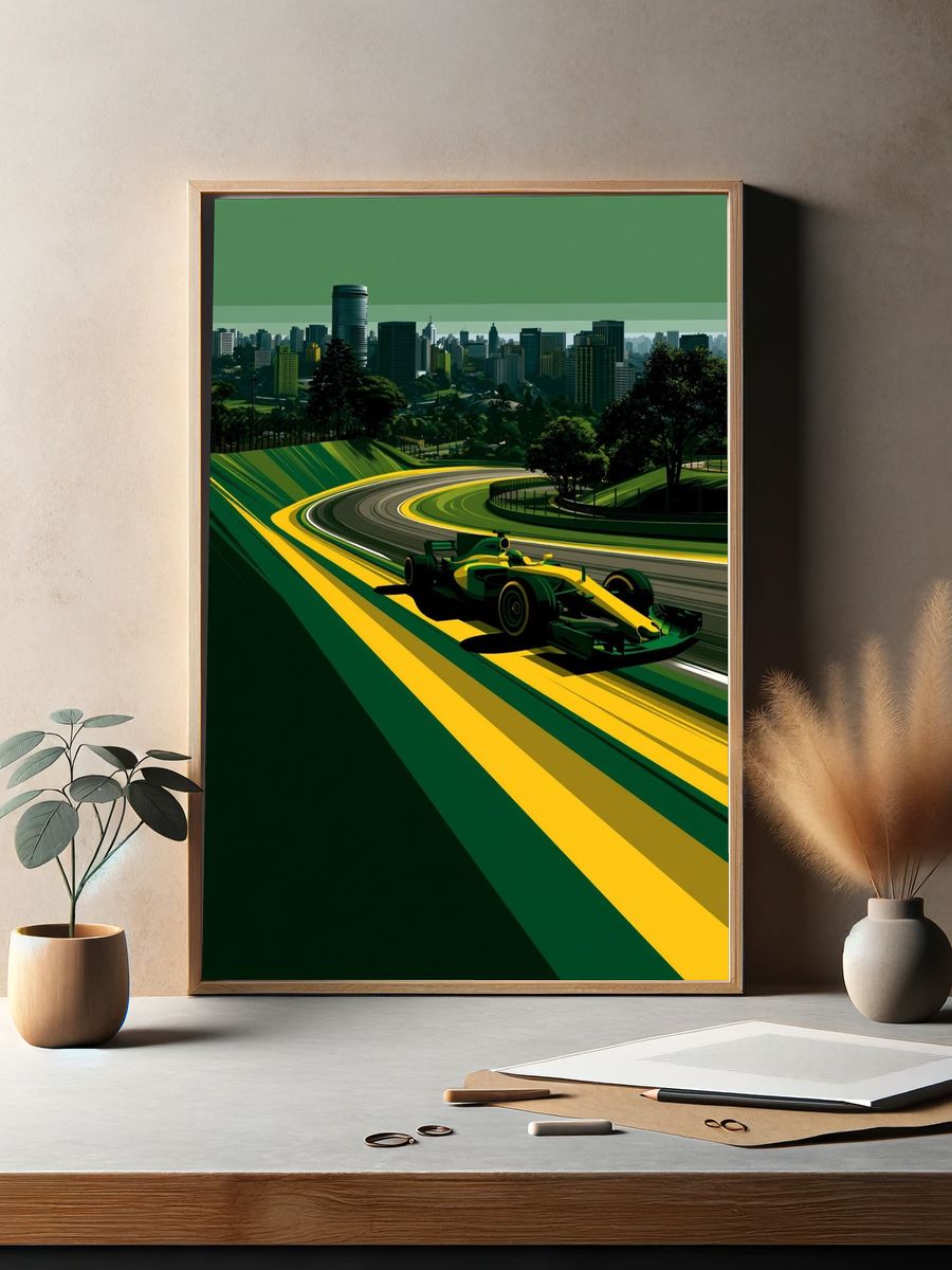 Brazilian Grand Prix Racing Poster. — room view 2