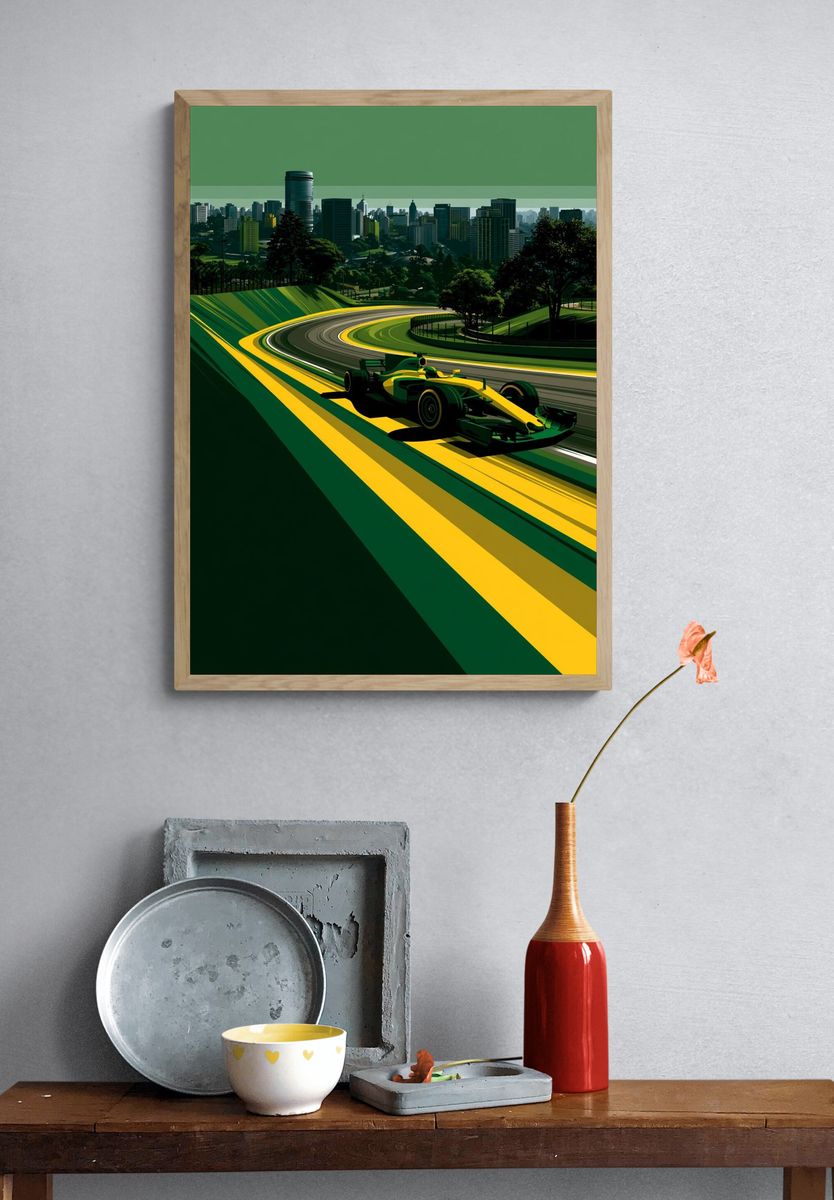 Brazilian Grand Prix Racing Poster. — room view 3