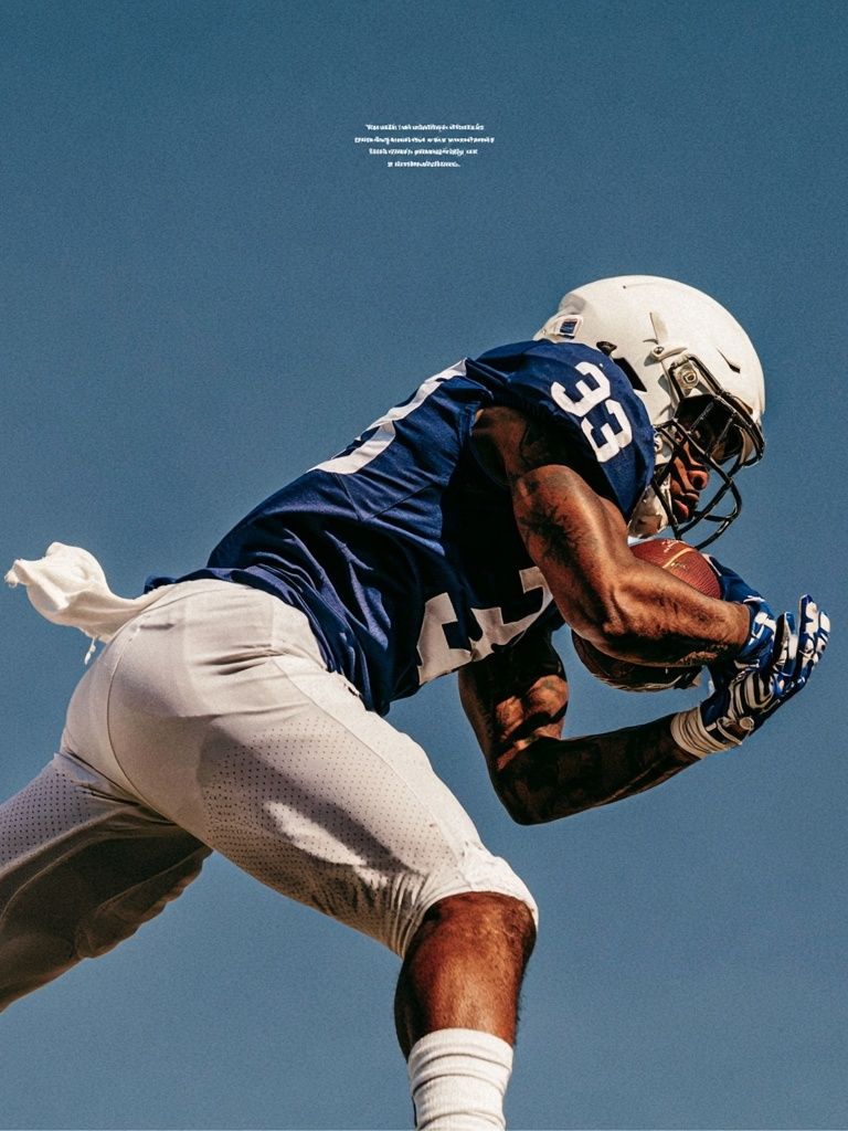 Football Catch Action Photography Poster. poster detail