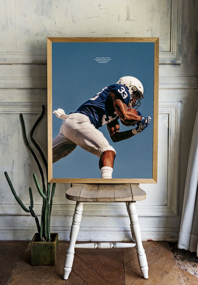Football Catch Action Photography Poster. room preview