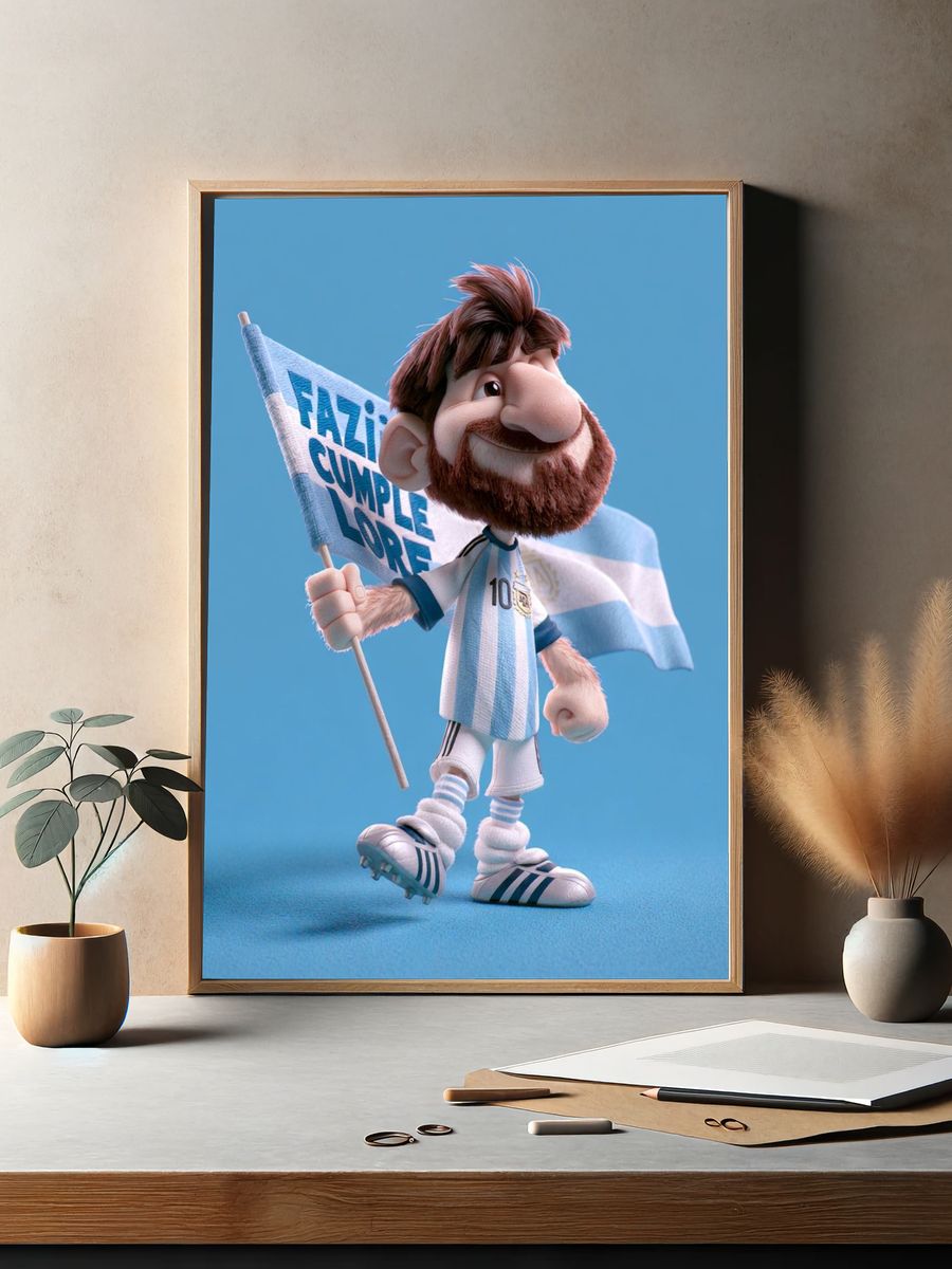 Argentina Football Fan Character Poster. — room view 2