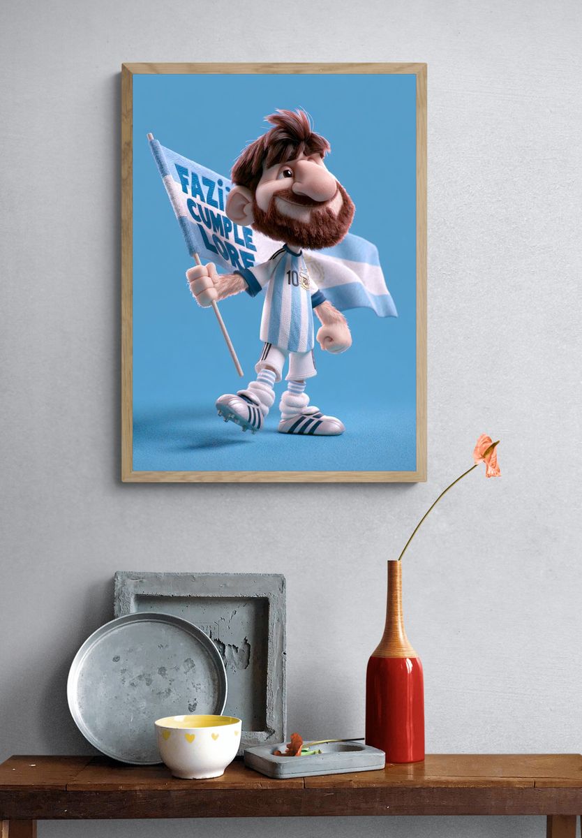 Argentina Football Fan Character Poster. — room view 3