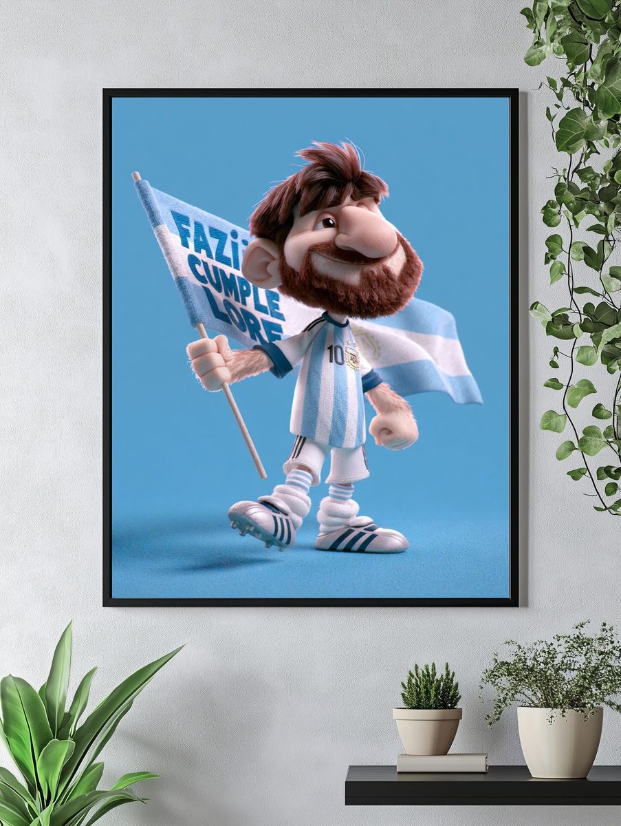Argentina Football Fan Character Poster. — room view 4