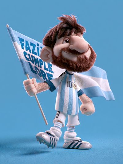 Argentina Football Fan Character Poster.