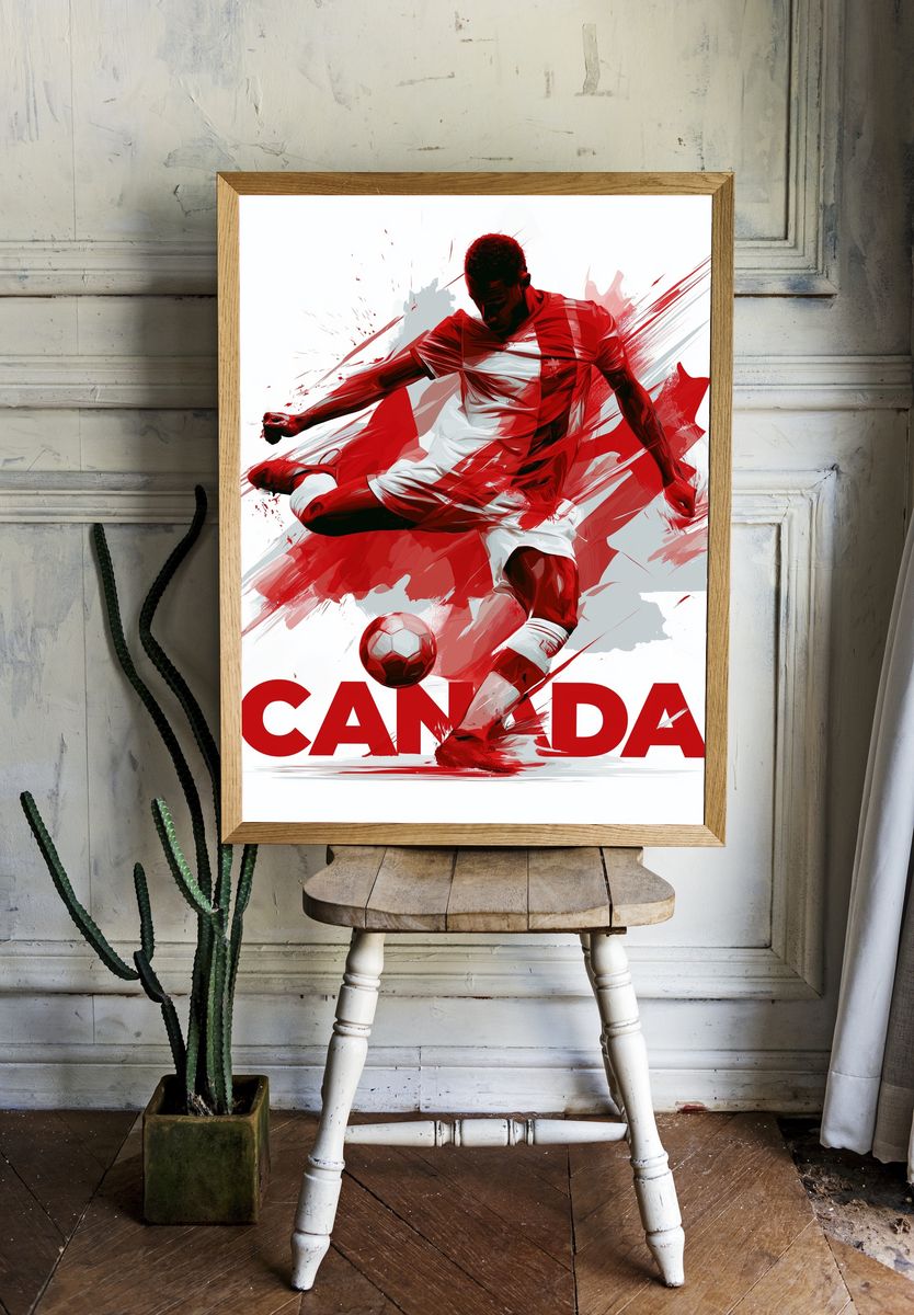 Canada Soccer Action Poster. room preview