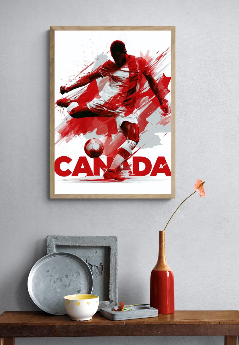 Canada Soccer Action Poster. — room view 3