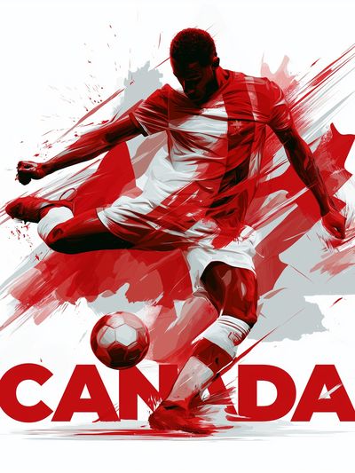 Canada Soccer Action Poster.