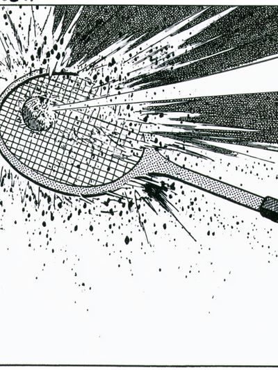 Tennis Racket Impact Illustration Poster.