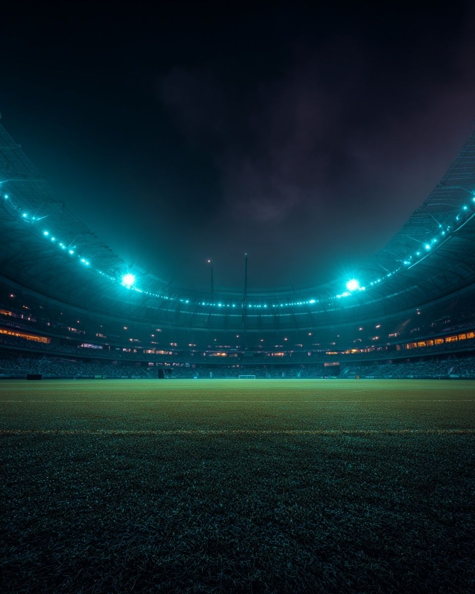 Illuminated Stadium Night — Sports Photography Poster. poster detail