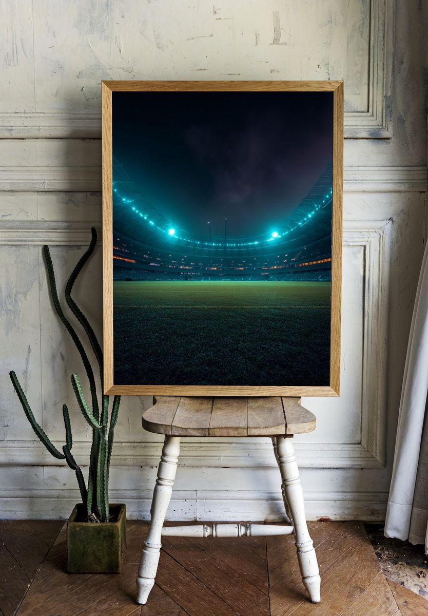 Illuminated Stadium Night — Sports Photography Poster. — room view 1