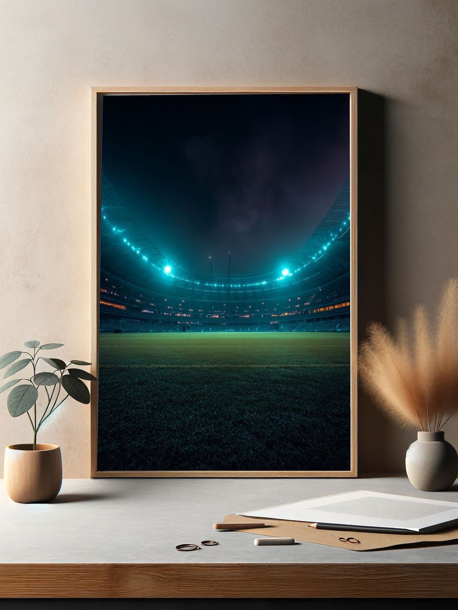 Illuminated Stadium Night — Sports Photography Poster. — room view 2