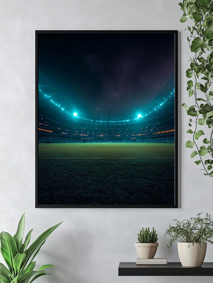 Illuminated Stadium Night — Sports Photography Poster. — room view 4