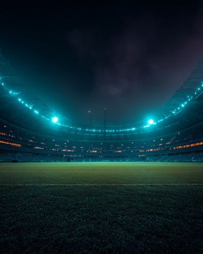 Illuminated Stadium Night — Sports Photography Poster. poster