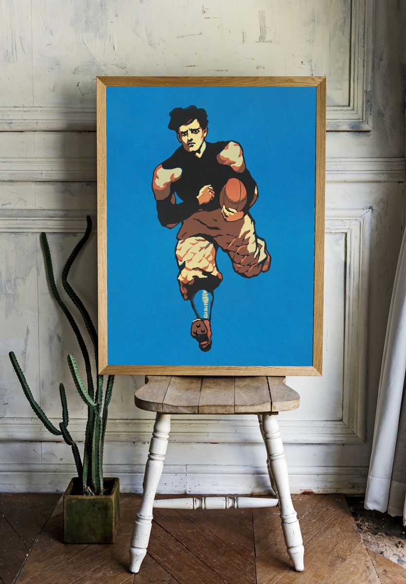 Football Runner Pop Art Poster. — room view 1