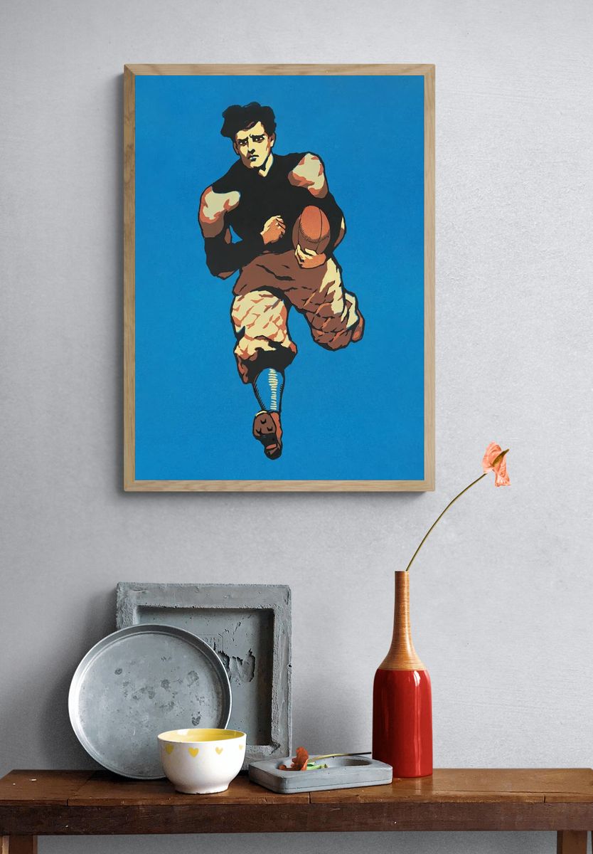 Football Runner Pop Art Poster. — room view 3