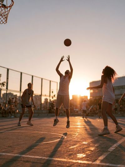 Sunset Street Basketball Photography Poster. poster