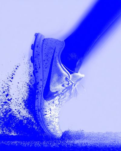 Blue Running Shoe Motion Poster