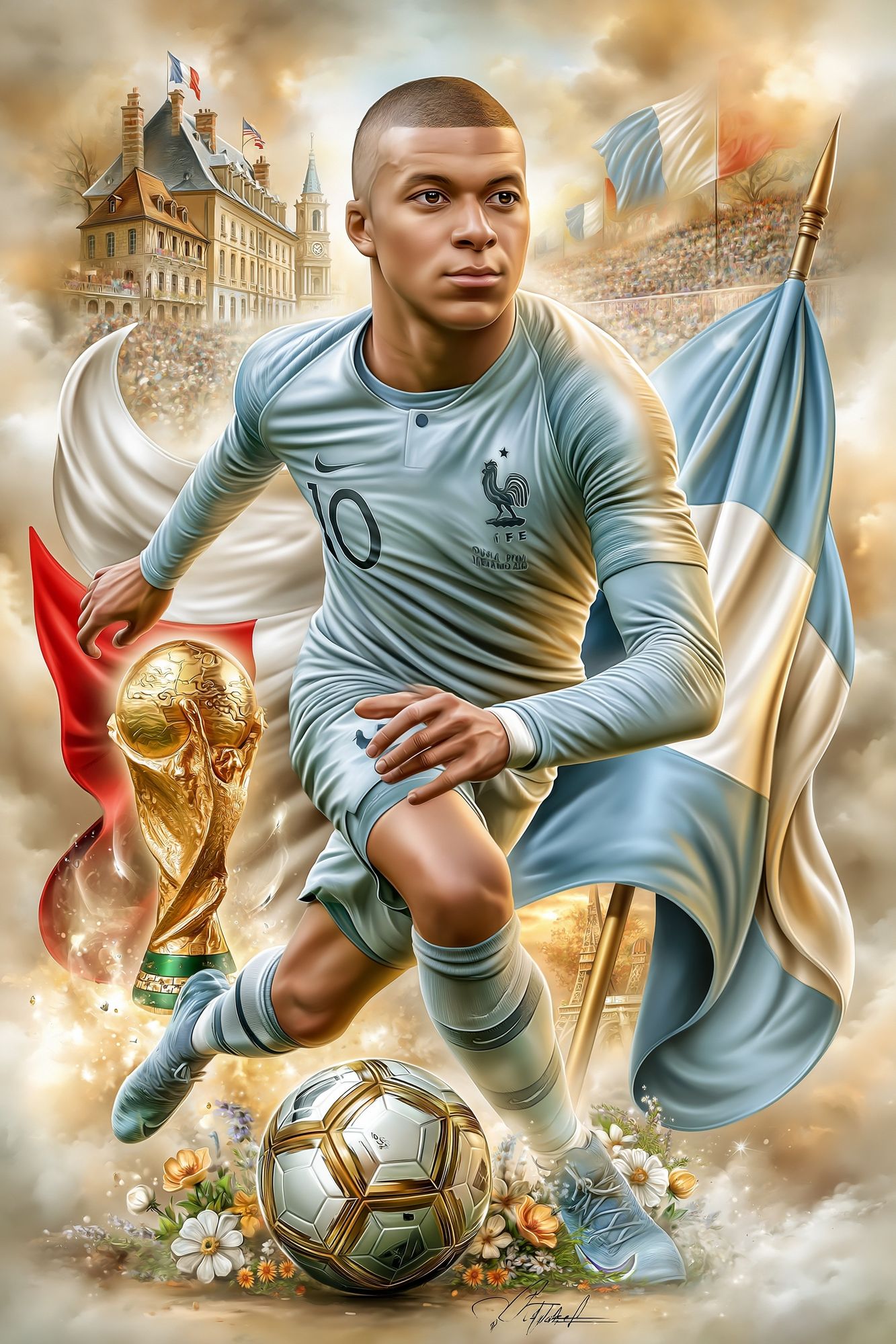 Kylian Mbappé France Football Poster. poster detail