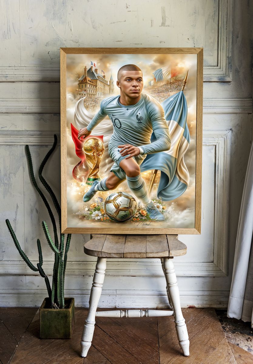 Kylian Mbappé France Football Poster. room preview