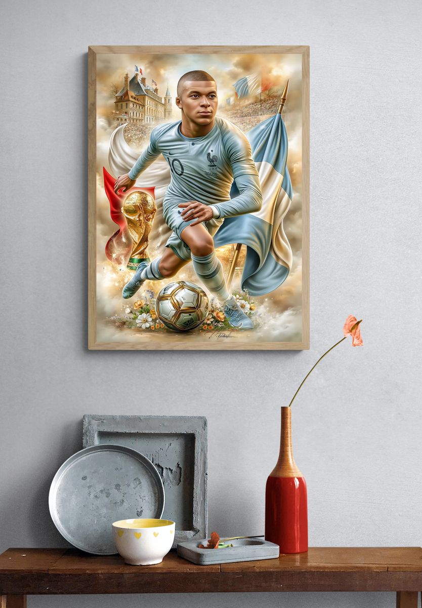 Kylian Mbappé France Football Poster. — room view 3