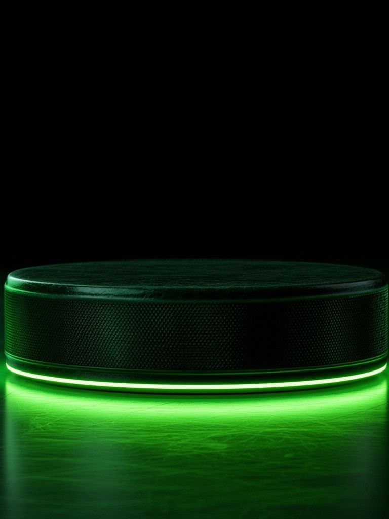 Neon Green Hockey Puck Poster. poster detail