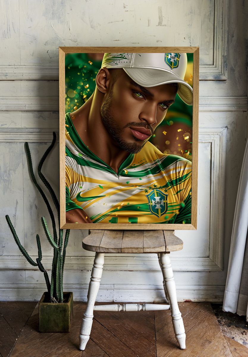 Brazil Fan Portrait Poster. room preview