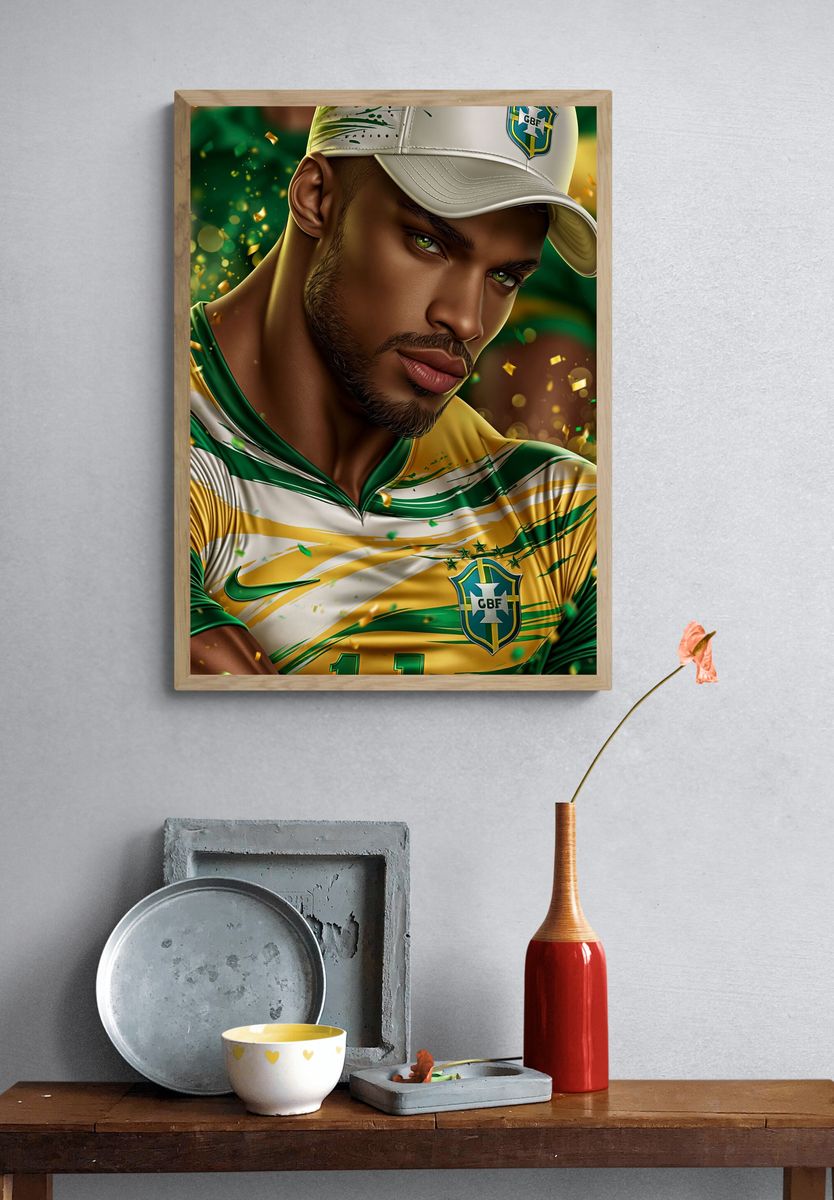 Brazil Fan Portrait Poster. — room view 3