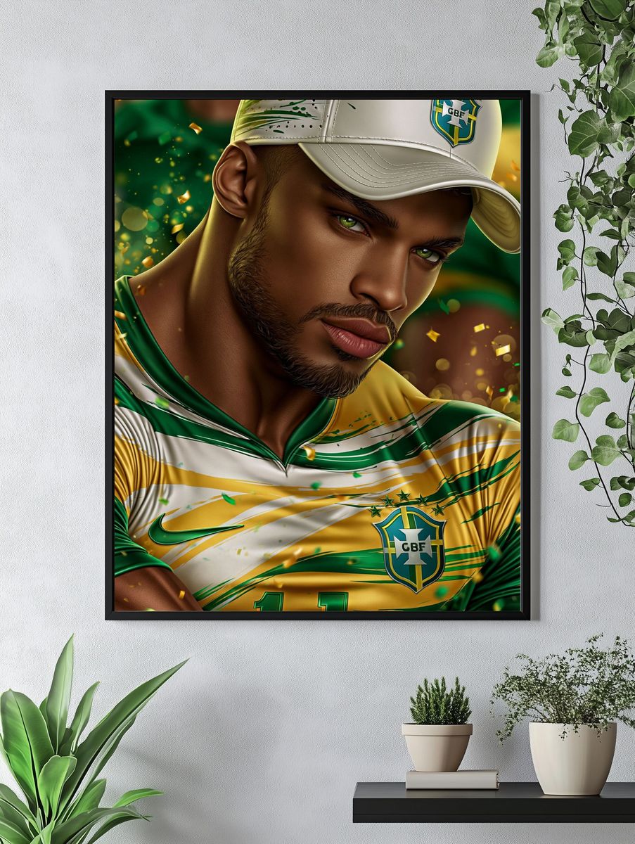 Brazil Fan Portrait Poster. — room view 4
