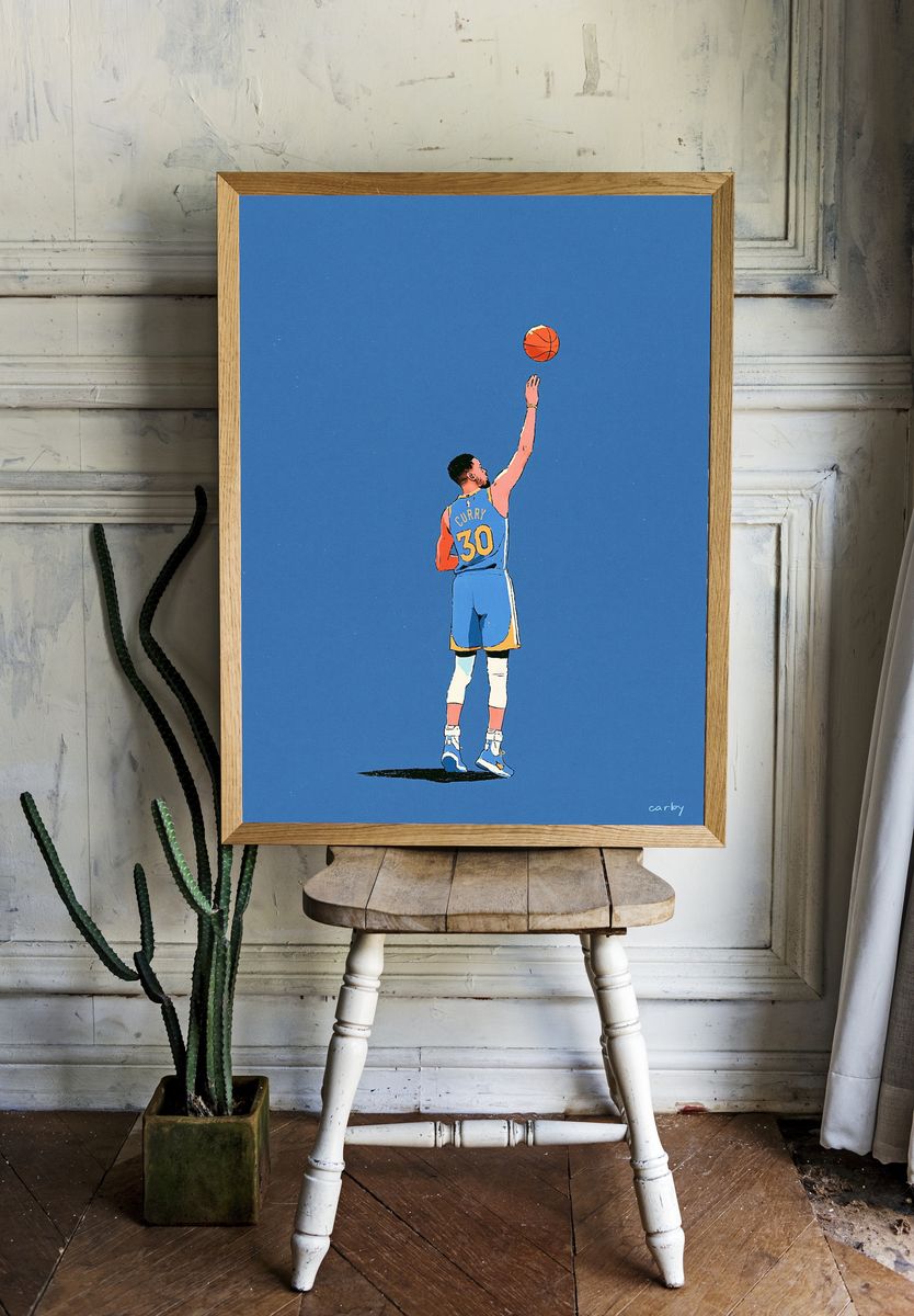 Stephen Curry Basketball Illustration Poster. room preview