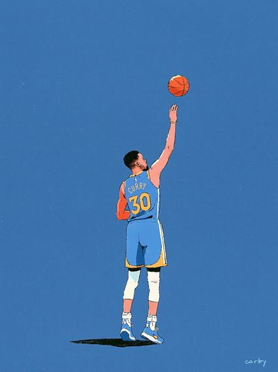 Stephen Curry Basketball Illustration Poster.