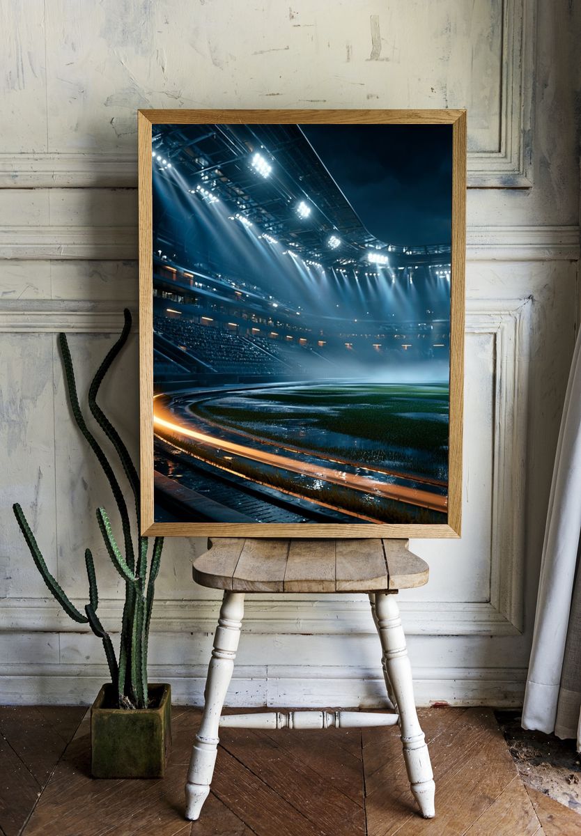 Floodlit Stadium Nightscape Poster. room preview