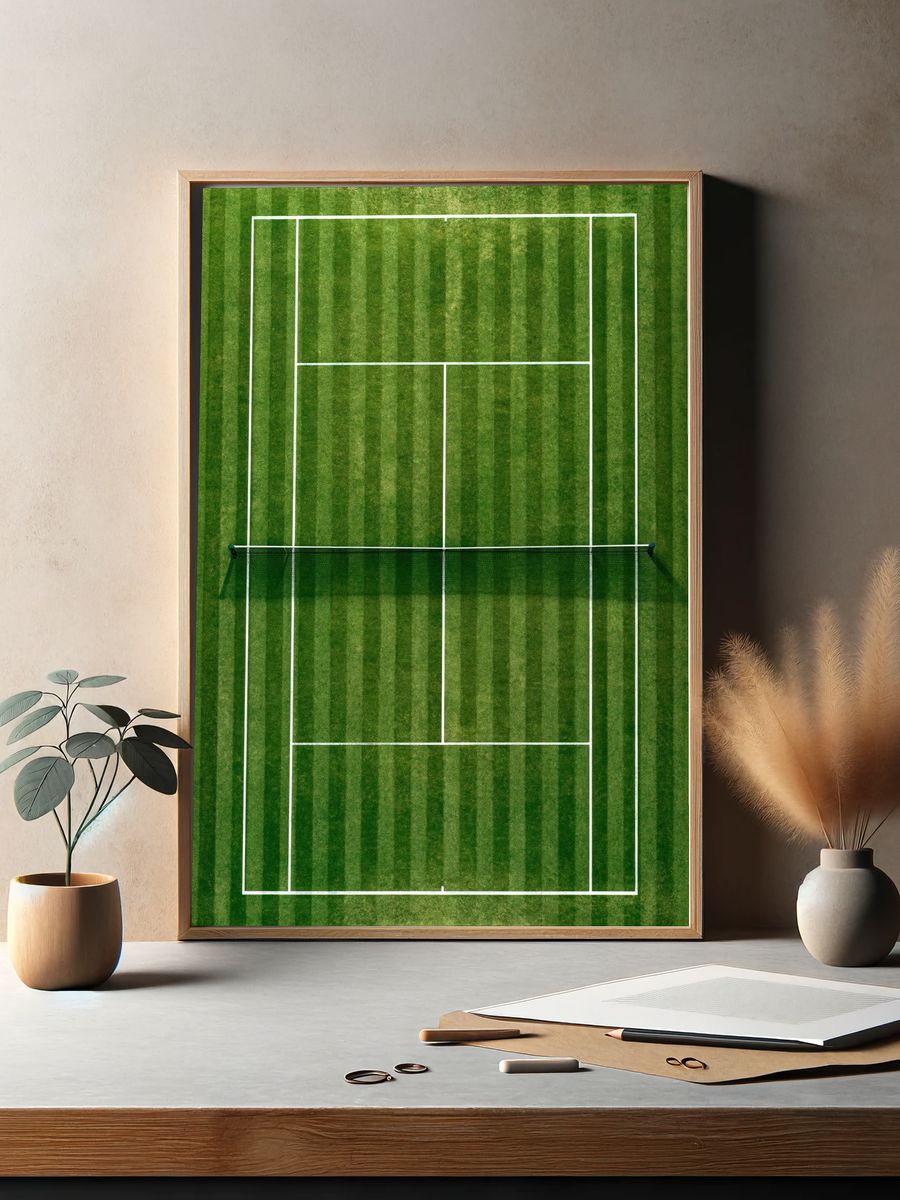 Tennis Court Aerial Photography Poster. — room view 2