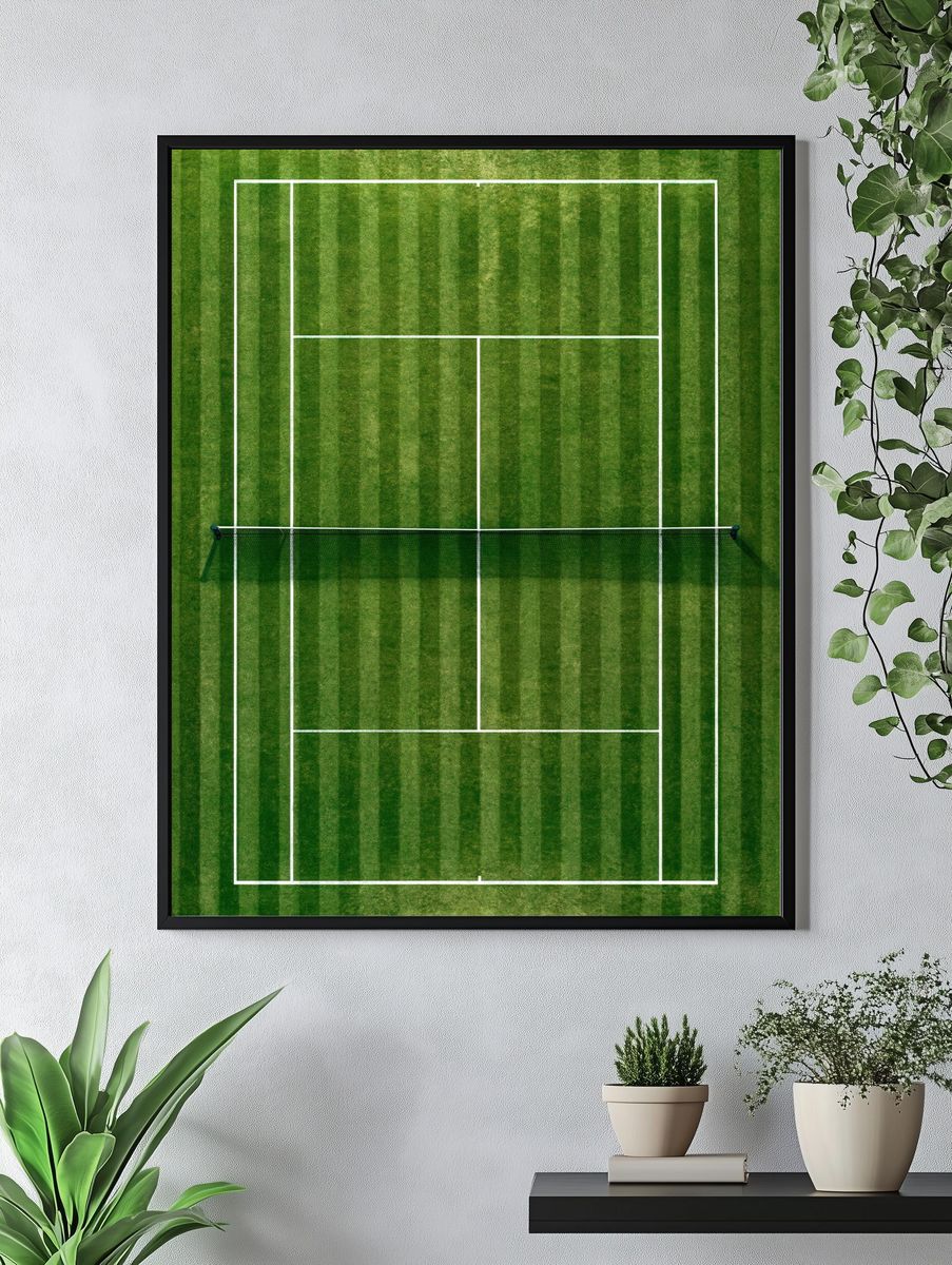 Tennis Court Aerial Photography Poster. — room view 4