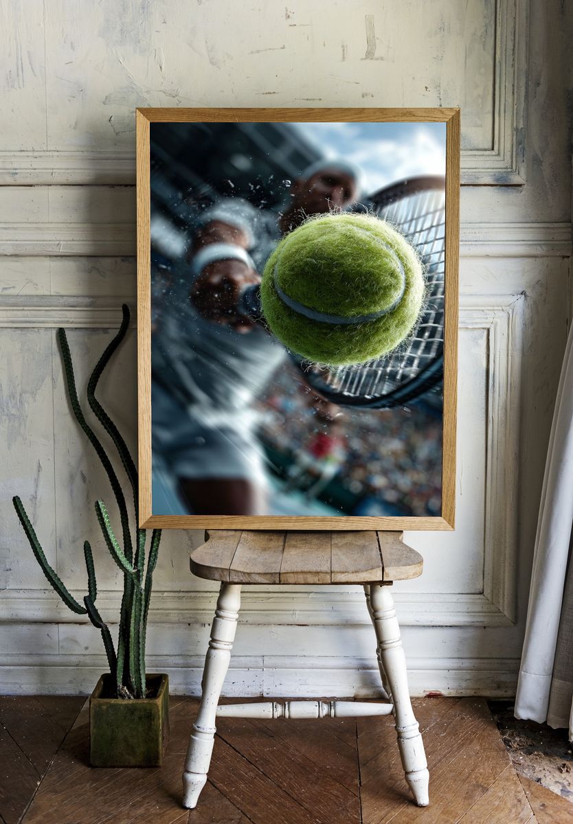 Tennis Serve Action Photography Poster. room preview