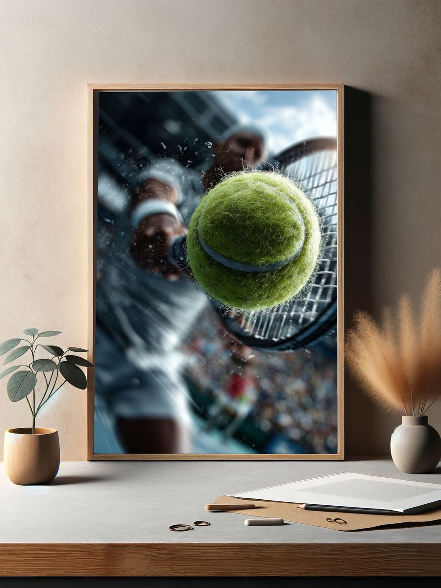 Tennis Serve Action Photography Poster. — room view 2