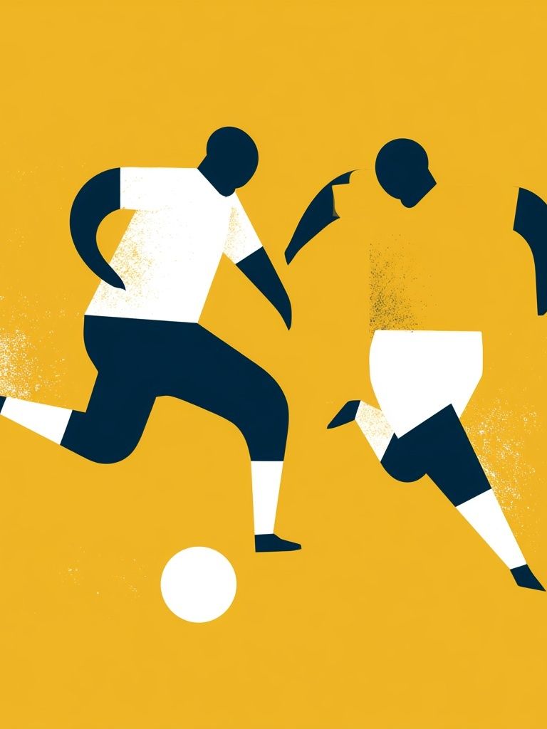 Soccer Players Mid-Century Modern Poster. poster detail